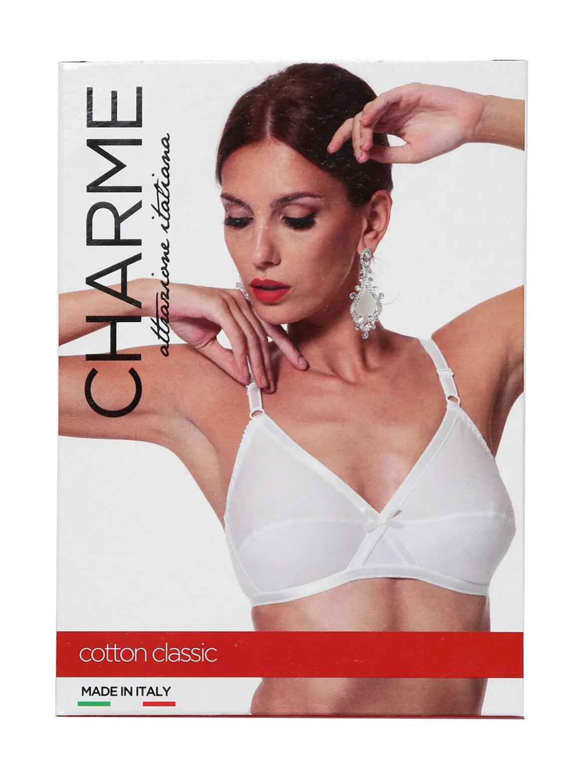 Charme Attrazione Italiana Reggiseno sfoderato in cotone senza ferretto COPPA B - bianco