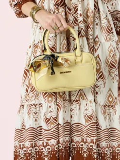 Charro Borsa a mano da donna con foulard - giallo