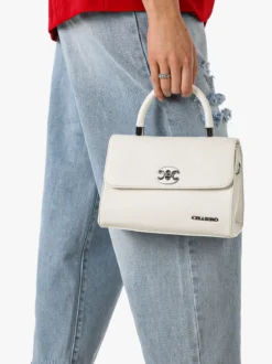 Charro Borsa a mano da donna con patta e chiusura a girello - bianco