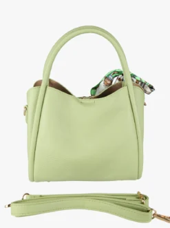 Charro Borsa a mano mini tote con foulard - verde