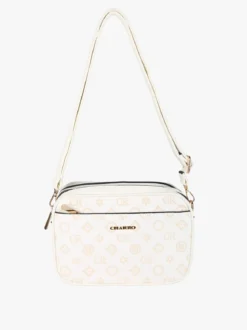 Charro Borsa a tracolla da donna con stampa monogramma - bianco
