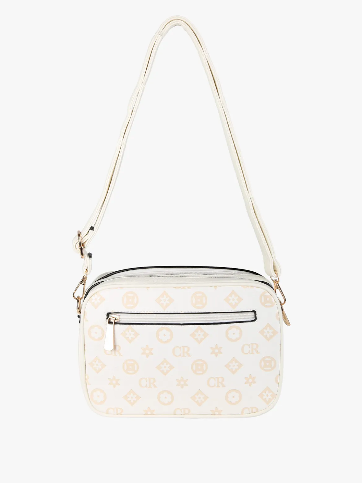 Charro Borsa a tracolla da donna con stampa monogramma - bianco