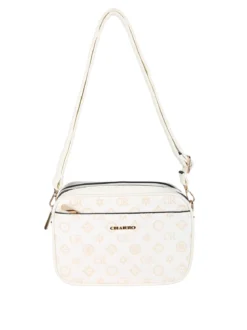 Charro Borsa a tracolla da donna con stampa monogramma - bianco