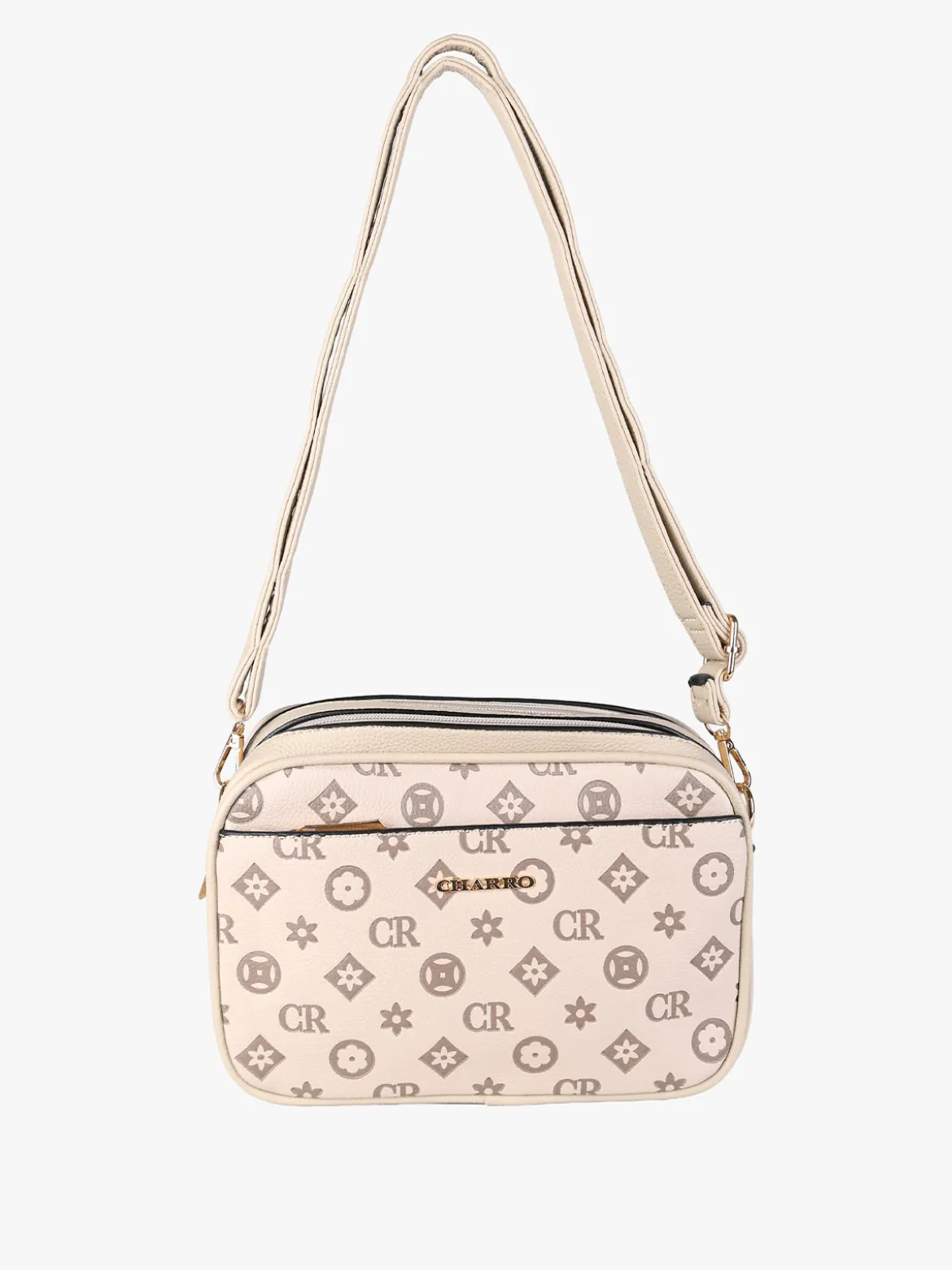 Charro Borsa a tracolla da donna con stampa monogramma - khaki