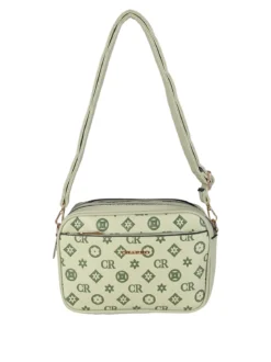 Charro Borsa a tracolla da donna con stampa monogramma - pistacchio