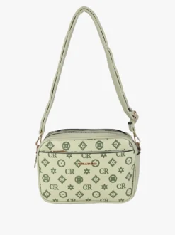 Charro Borsa a tracolla da donna con stampa monogramma - pistacchio