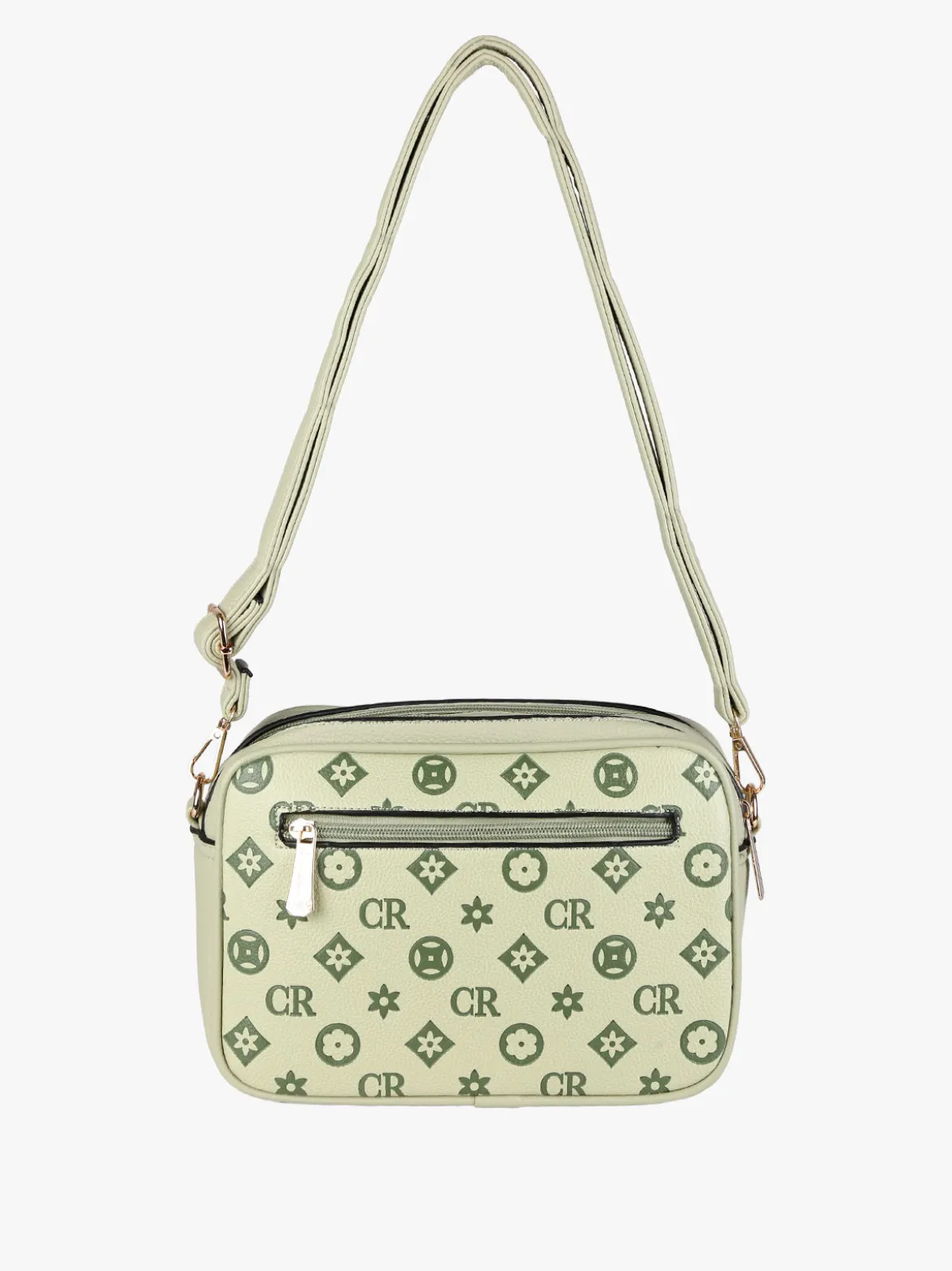 Charro Borsa a tracolla da donna con stampa monogramma - pistacchio