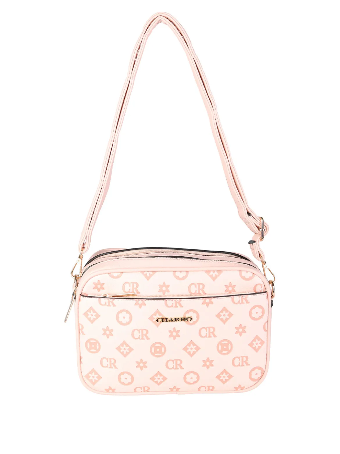 Charro Borsa a tracolla da donna con stampa monogramma - rosa