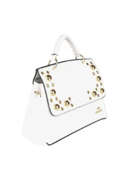 Charro Borsa frame con tracolla e borchie - bianco