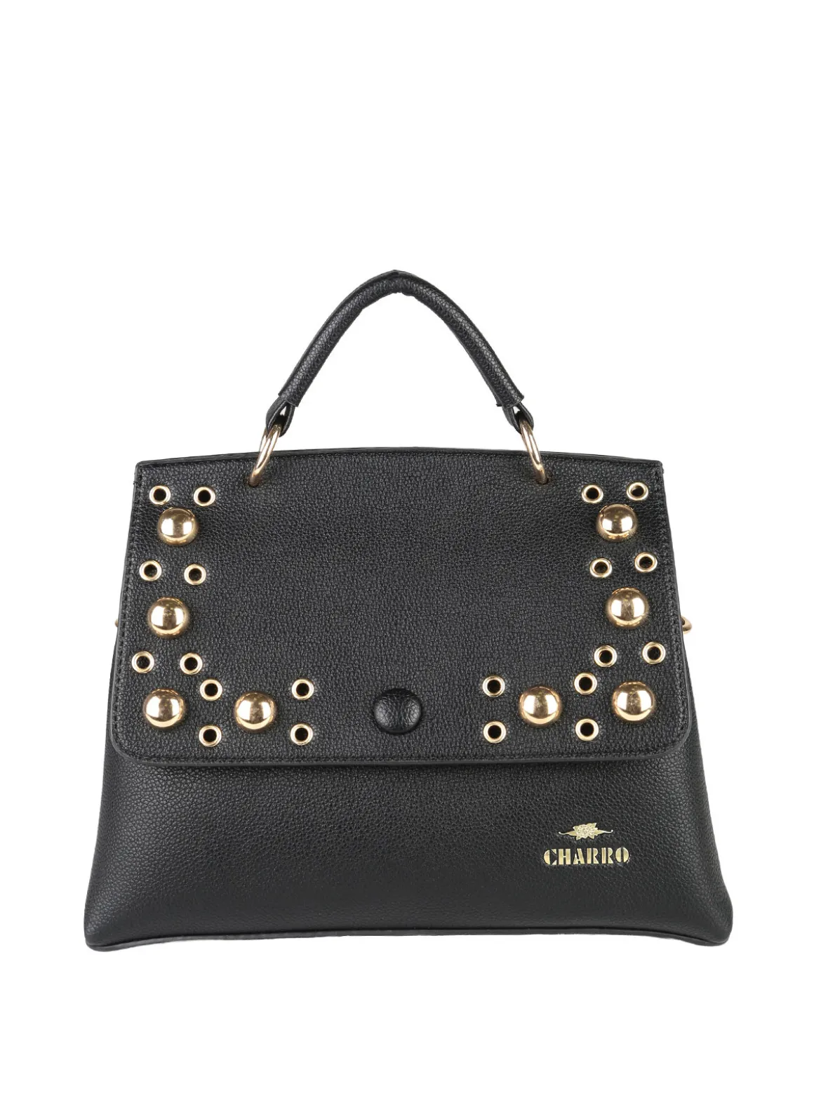 Charro Borsa frame con tracolla e borchie - nero