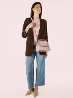 Charro Borsa frame con tracolla e borchie - rosa