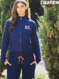 Charro Completo tuta da donna due pezzi in cotone con zip intera