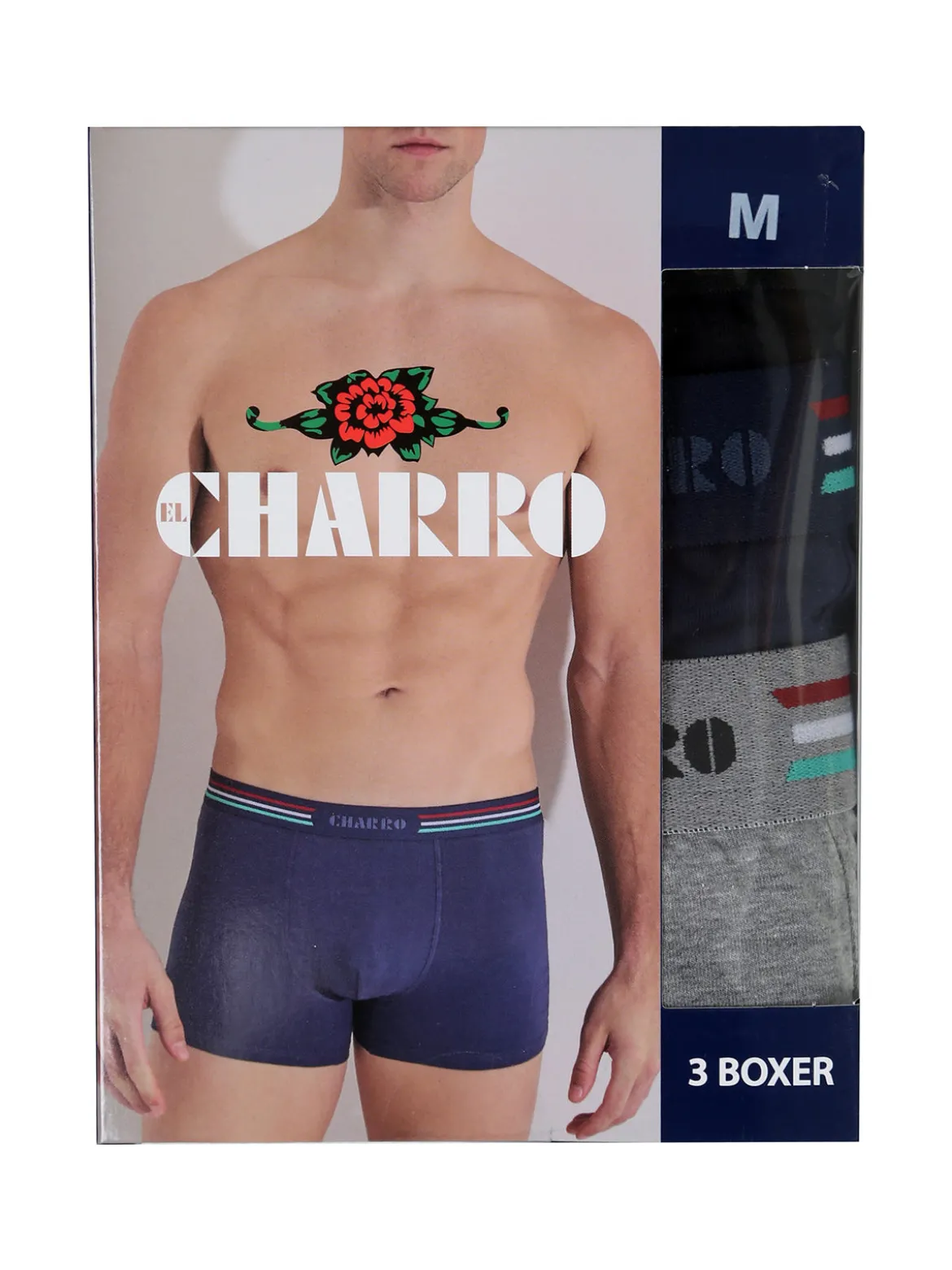Charro Confezione da 3 boxer uomo in cotone - assortito