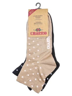 Charro Confezione da 3 paia di calze corte da donna a pois