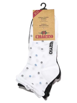 Charro Confezione da 3 paia di calze corte da donna in cotone