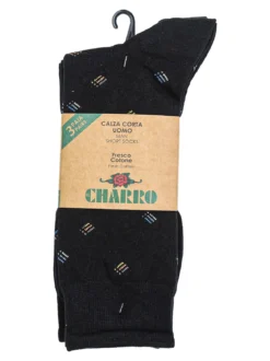 Charro Confezione da 3 paia di calze corte da uomo in cotone