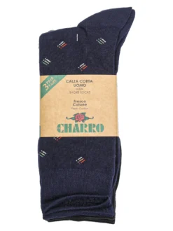 Charro Confezione da 3 paia di calze corte da uomo in cotone