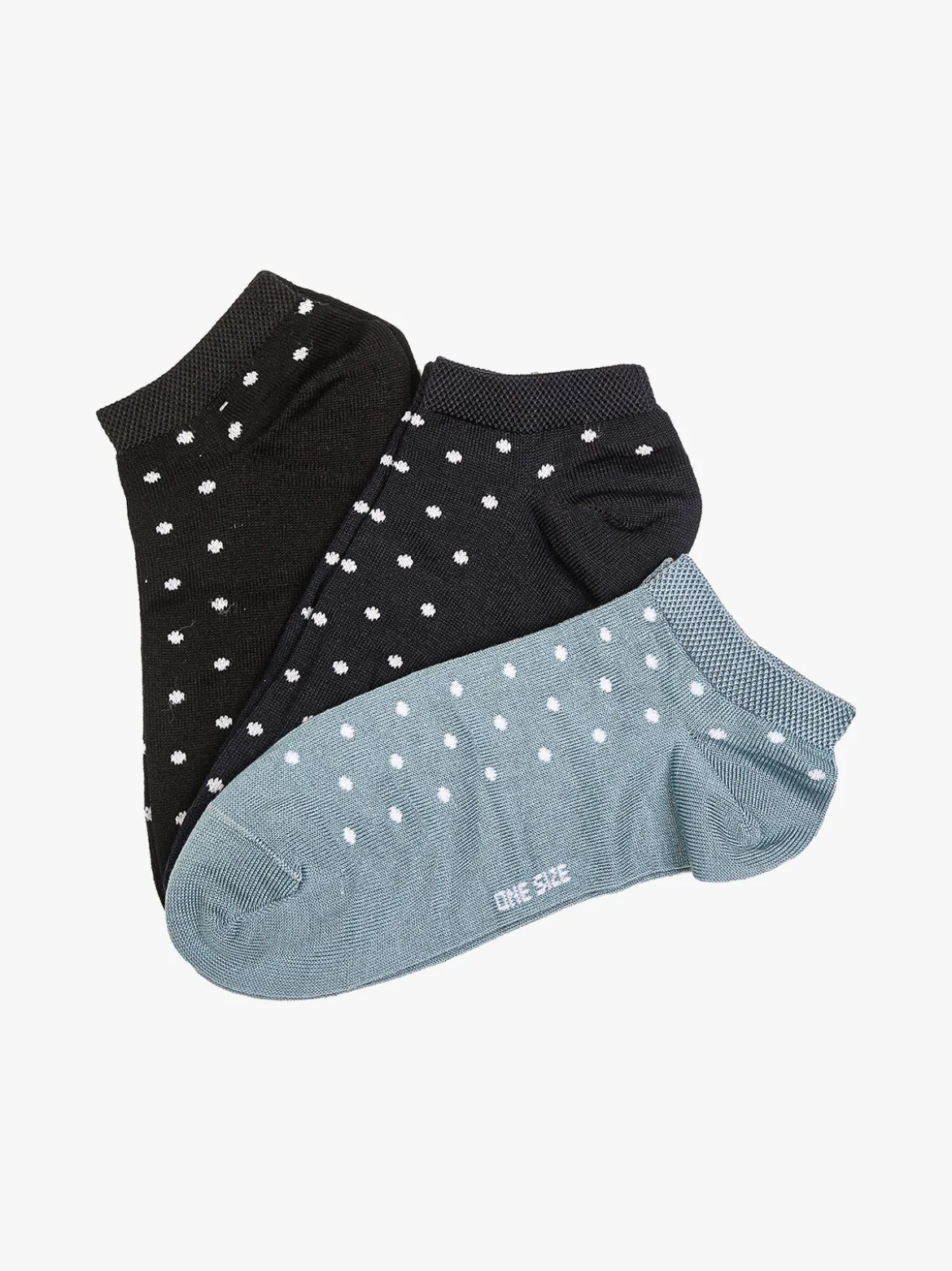 Charro Confezione da 3 paia di calze corte sneakers da donna a pois