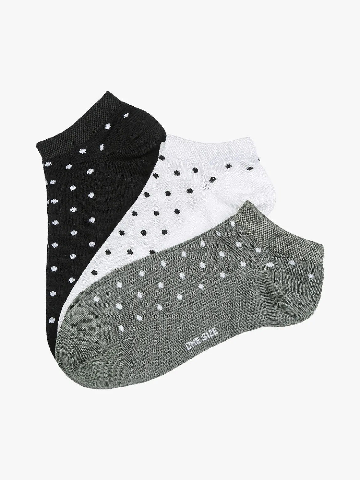 Charro Confezione da 3 paia di calze corte sneakers da donna a pois