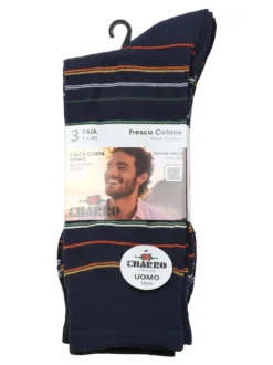Charro Confezione da 3 paia di calze corte uomo a righe