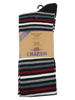 Charro Confezione da 3 paia di calze lunghe uomo a righe