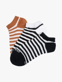 Charro Confezione da 3 paia di calze sneakers a righe da donna in cotone