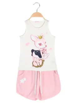 Child Face Completo corto da bambina con canotta e shorts