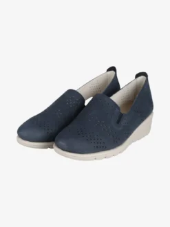 Cinzia Ballerine in pelle traforata con zeppa donna