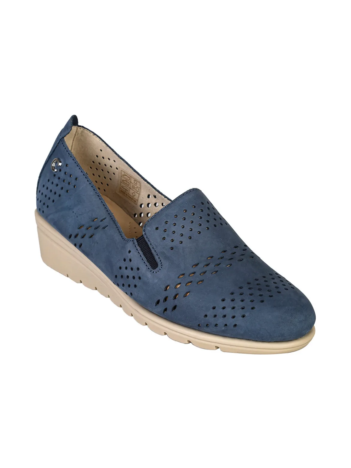 Cinzia Mocassini da donna in pelle nubuck con zeppa