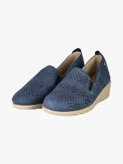 Cinzia Mocassini da donna in pelle nubuck con zeppa