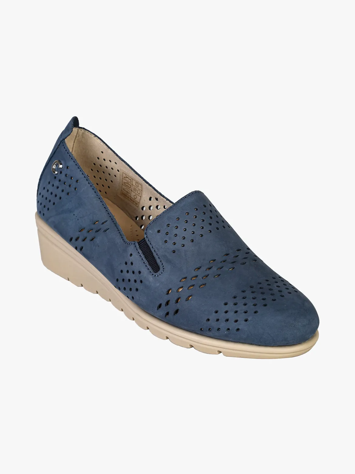 Cinzia Mocassini da donna in pelle nubuck con zeppa