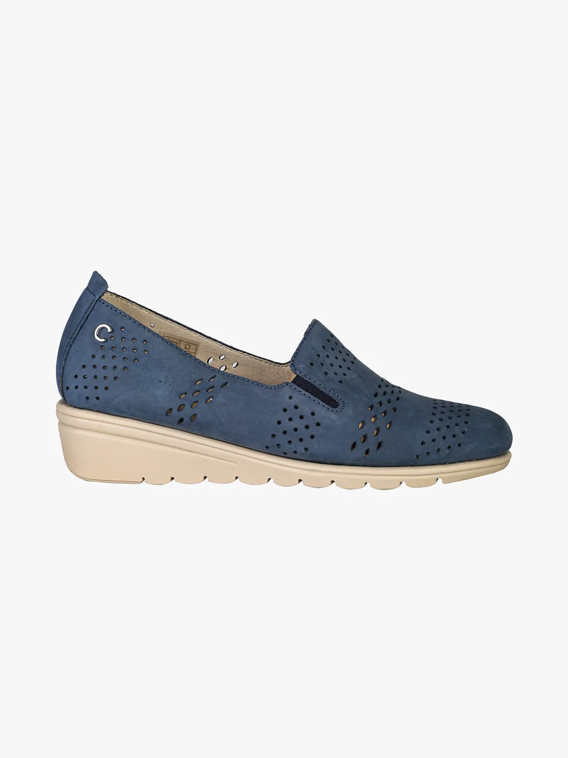 Cinzia Mocassini da donna in pelle nubuck con zeppa