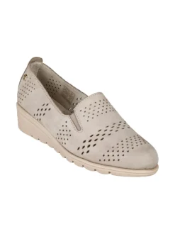 Cinzia Mocassini da donna in pelle nubuck con zeppa