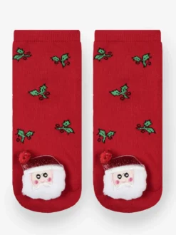 Ciocca Calze antiscivolo Babbo Natale rosse