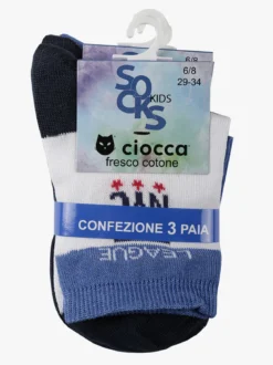 Ciocca Calze corte da bambino in cotone. Confezione da 3 paia