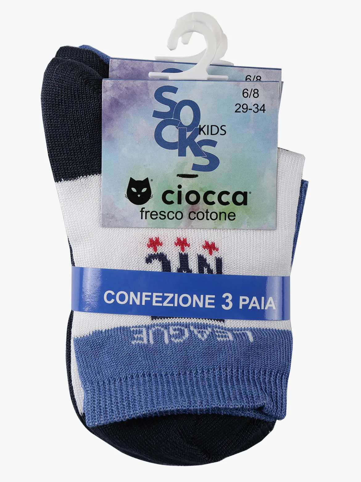 Ciocca Calze corte da bambino in cotone. Confezione da 3 paia