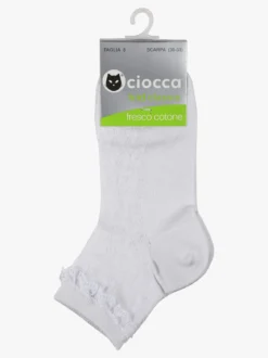 Ciocca Calze da bambina con pizzo in fresco cotone