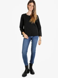 158c Maglia donna oversize a maniche lunghe - nero