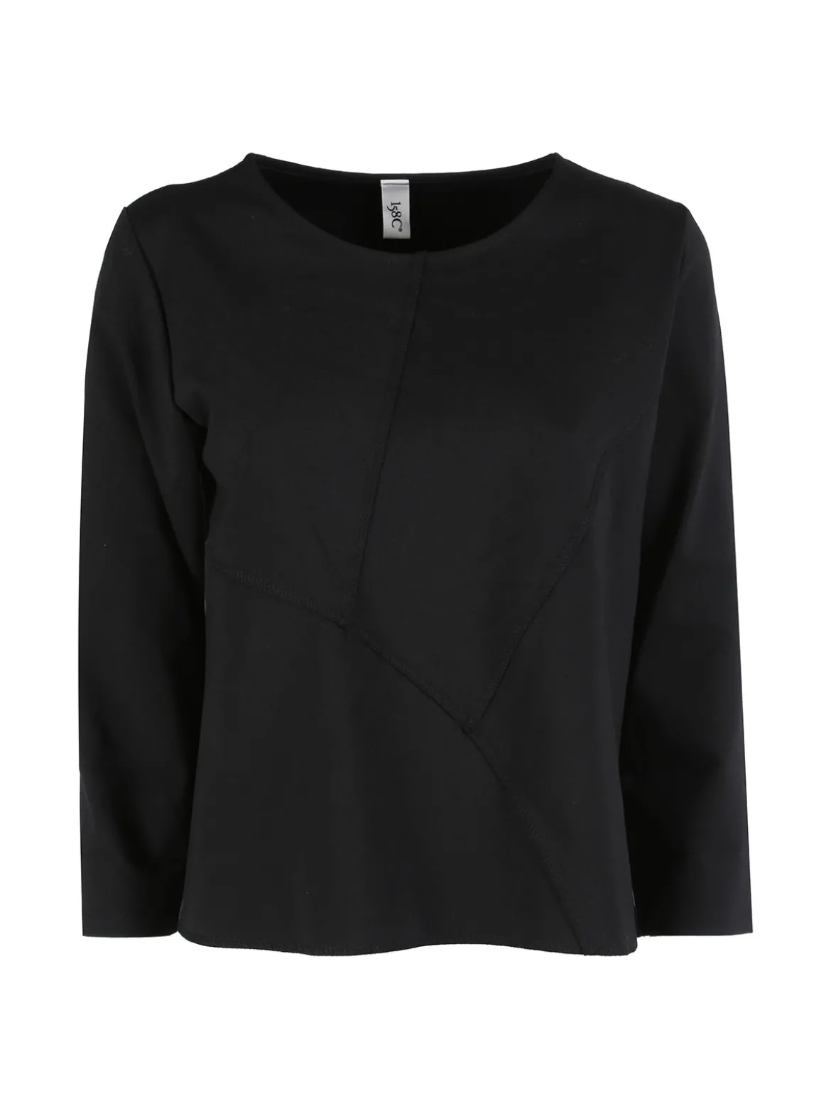 158c Maglia donna oversize a maniche lunghe - nero