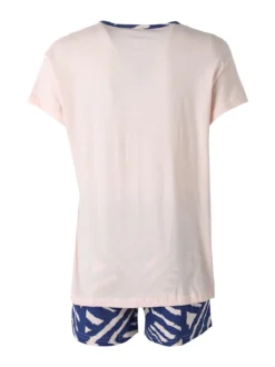Coconuda Pigiama corto da donna in cotone con t-shirt e shorts a stampa - rosa