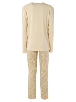 Coconuda Pigiama lungo da donna in cotone - beige