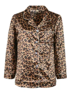 Cootaiya Maglietta pigiama donna animalier con bottoni