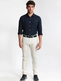 Corso Da Vinci Pantaloni beige in cotone regular fit