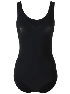 Cotonella AD691 Body donna invisibile in microfibra taglio laser - nero