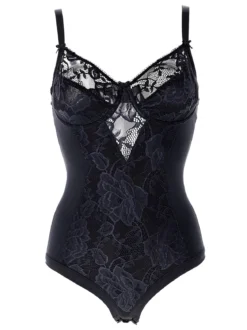 Cotonella CD521C Body donna in pizzo con ferretto coppa C - nero