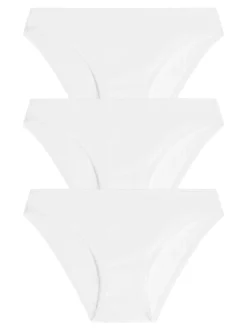 Cotonella Confezione da 3 mini slip da donna in cotone bielastico