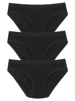 Cotonella Confezione da 3 mini slip da donna in cotone bielastico