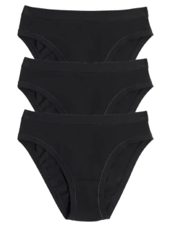 Cotonella Confezione da 3 slip donna in cotone bielastico - nero