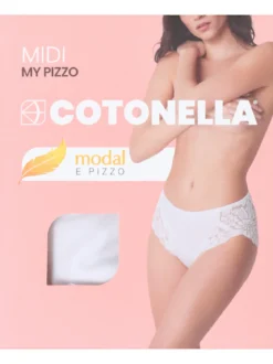 Cotonella Slip midi donna in pizzo