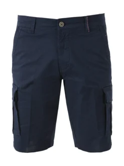 Cotton Belt Bermuda cargo da uomo in cotone stretch - blu
